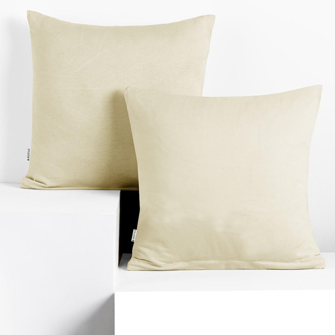 Pudebetræk 50x50 i jersey - DecoKing AMBER, beige, klassisk