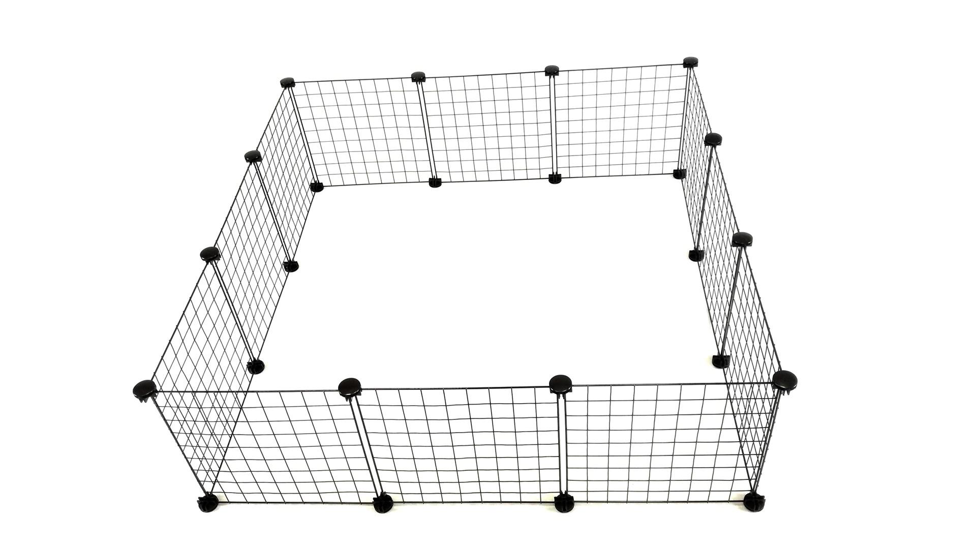 Hvalpegård / hundebur C&C modulopbygget 145 × 75 × 37 cm – sort