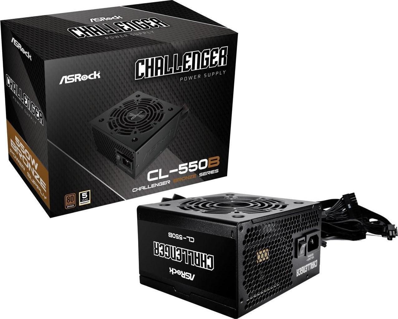 ASRock CL-550B Strømforsyning - 550 Watt - 120 mm - ATX 3.1 - 80 Plus Ja