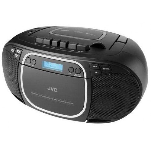 DAB+ radio med CD og kassette – JVC RC‑E561B i sort