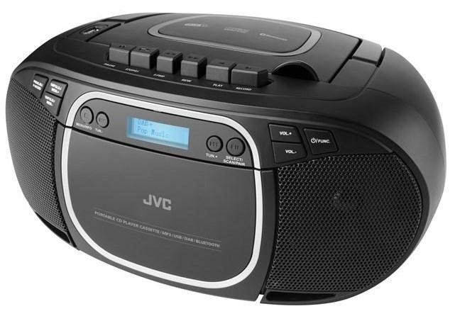 DAB+ radio med CD og kassette – JVC RC‑E561B i sort