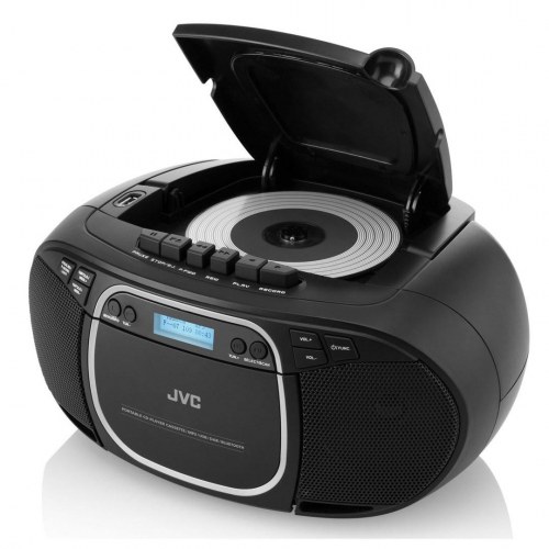 DAB+ radio med CD og kassette – JVC RC‑E561B i sort