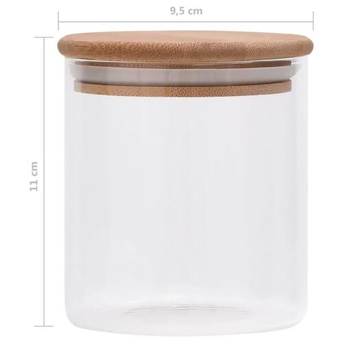 Opbevaringsglas med bambuslåg 6 stk. 600 ml