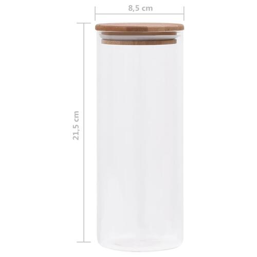 Opbevaringsglas med bambuslåg 6 stk. 1000 ml