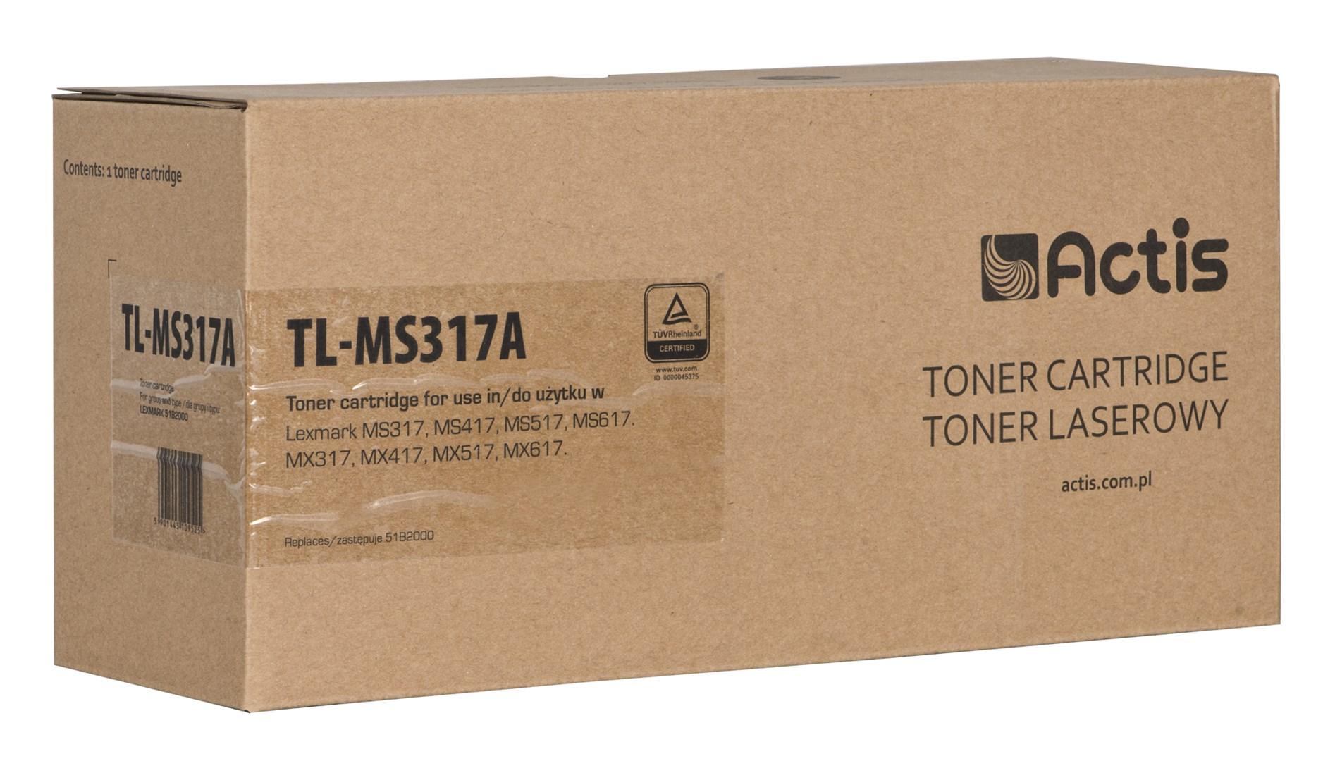 Tonerpatron sort – Actis TL-MS317A til Lexmark (standard, 2.500 sider)