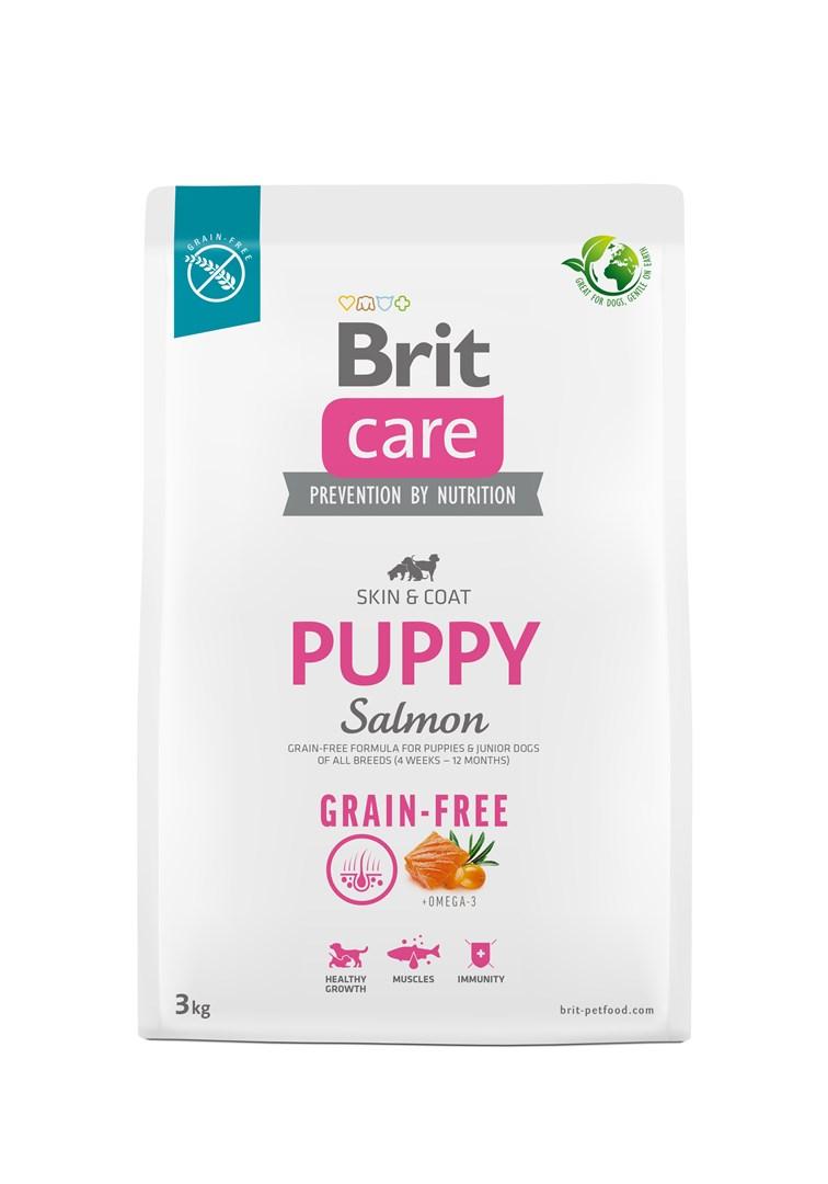 Hundefoder til hvalp – Brit Care Puppy Laks, kornfrit, 3 kg billede