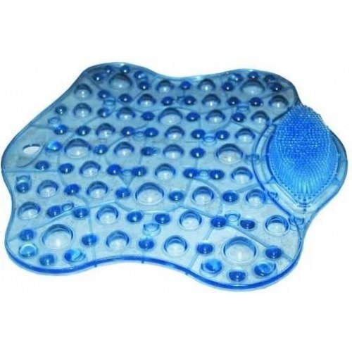 Skridsikker bademåtte ASTON – blå, med sugekopper