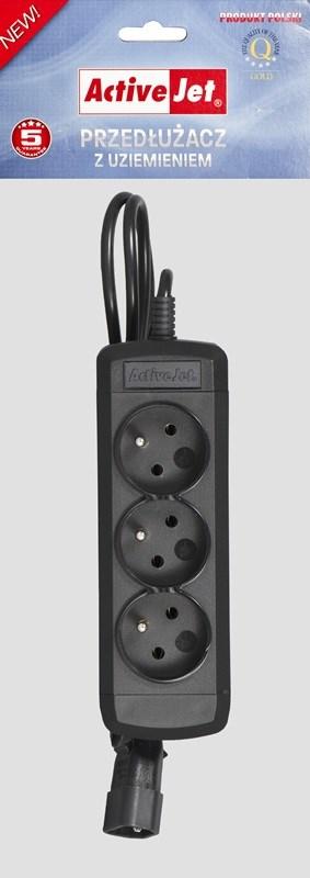 Stikdåse med jord 3 udtag 1,5 m – Activejet COMBO-IEC-3G