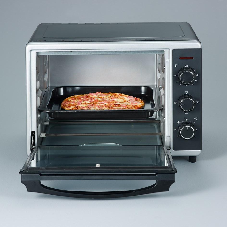 Miniovn SEVERIN 30 l – sort/rustfrit stål med grill og varmluft