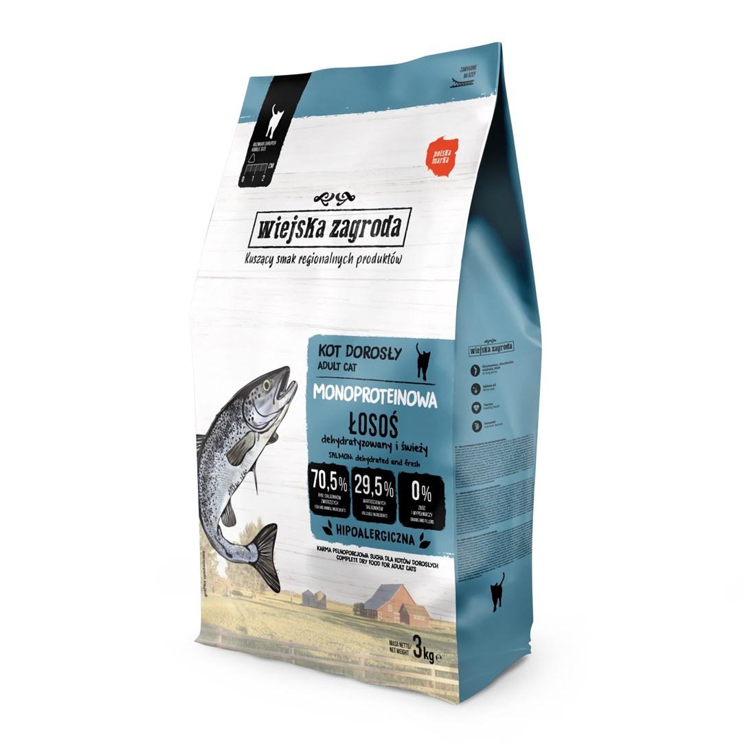 Kattemad tørfoder laks – Wiejska Zagroda Monoprotein 3 kg