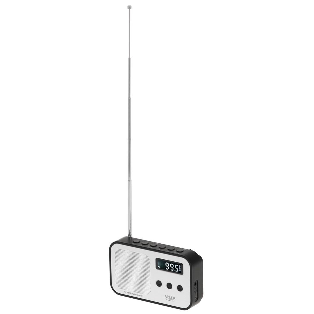 Adler Digital radio PLL AM/FM AD 1907 Alarm function White/Black