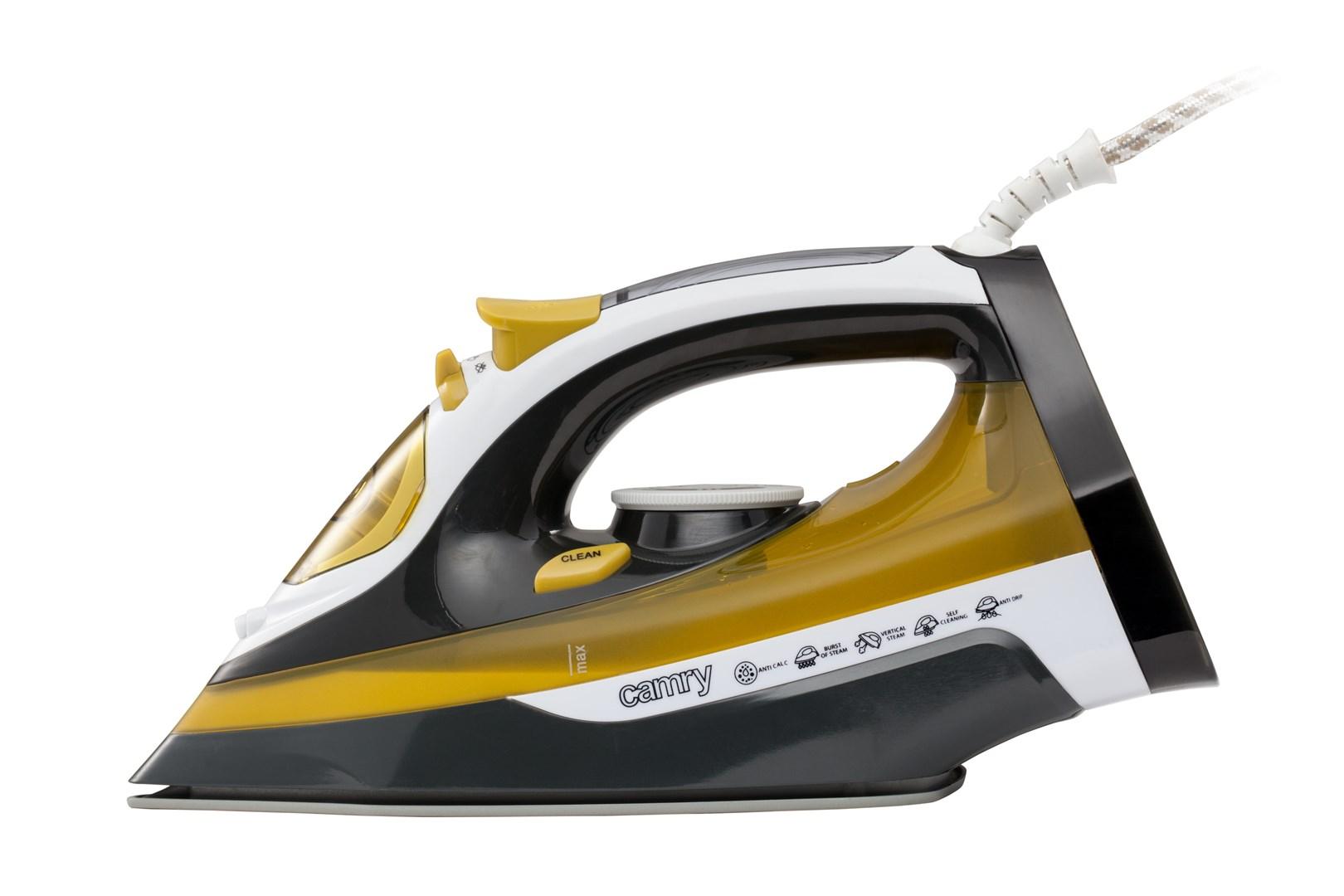 Dampsstrygejern Adler Camry CR 5029 – 2.400 W, sort/gul billede