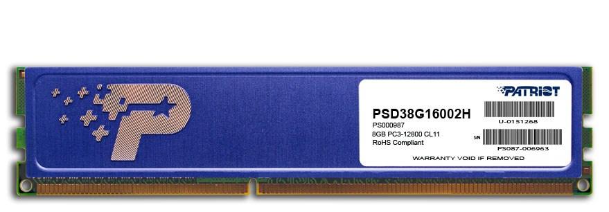DDR3 RAM Patriot Memory 8 GB 1600 MHz (PC3-12800) 240-pin DIMM