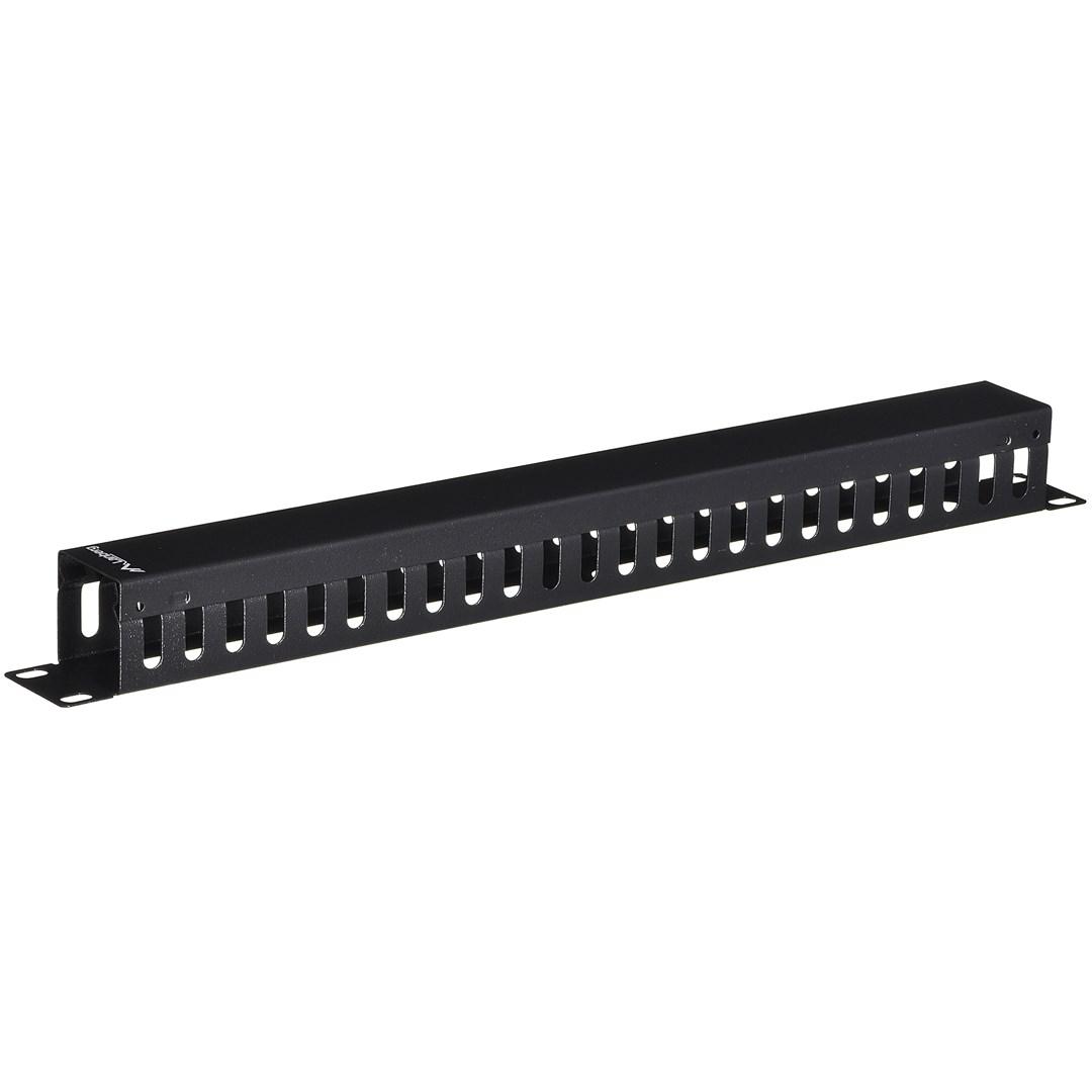 Kabelhåndteringspanel 1U - Lanberg AK-1201-B, 19" rack, sort billede