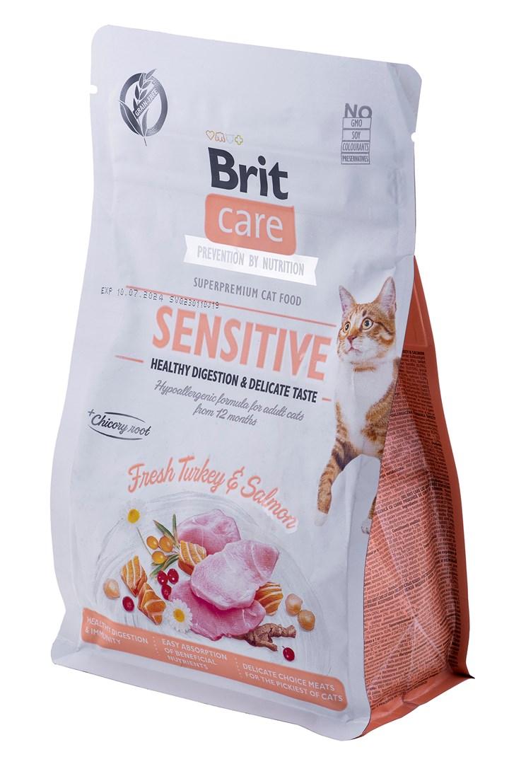 Kattemad tørfoder Brit Care Grain-Free Sensitive Kalkun & Laks 400 g