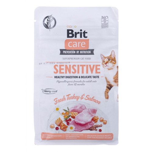 Kattemad tørfoder Brit Care Grain-Free Sensitive Kalkun & Laks 400 g