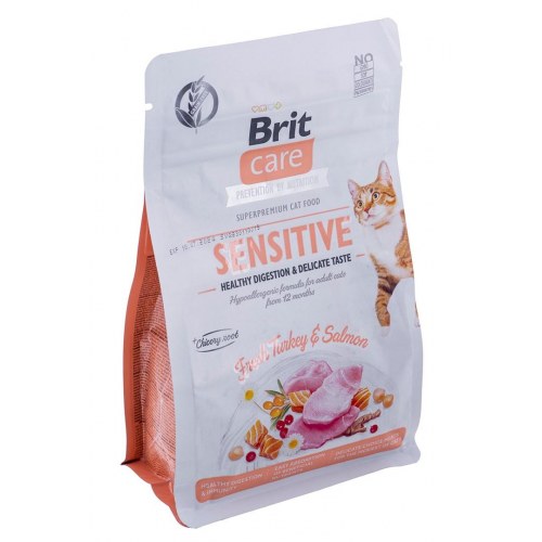 Kattemad tørfoder Brit Care Grain-Free Sensitive Kalkun & Laks 400 g