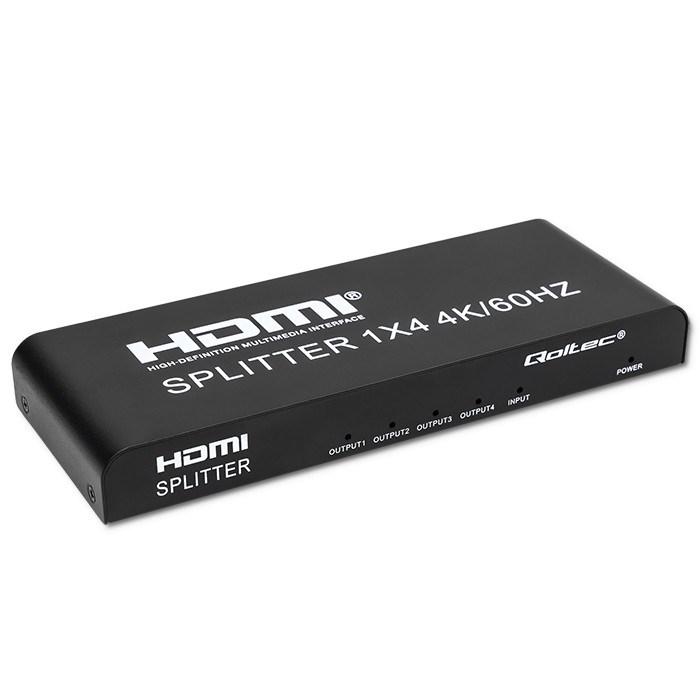 HDMI splitter 1x4 4K 60 Hz – Qoltec Active billede