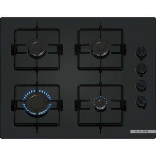 Gas kogeplade Bosch POH6B6K30, 60 cm, sort glas