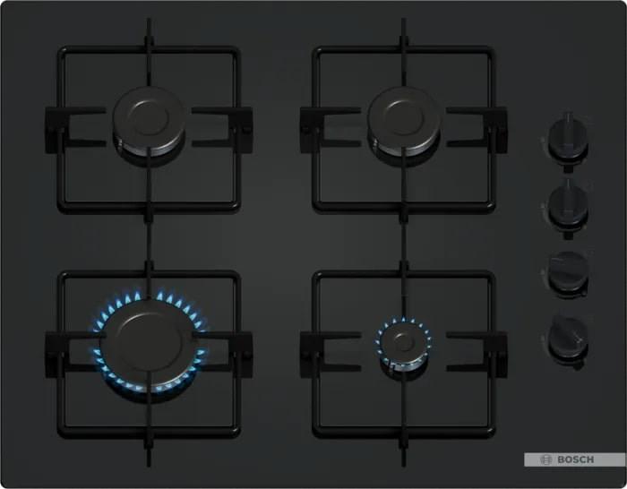 Gas Kogeplade Bosch Poh6b6k30 60 Cm Sort Glas
