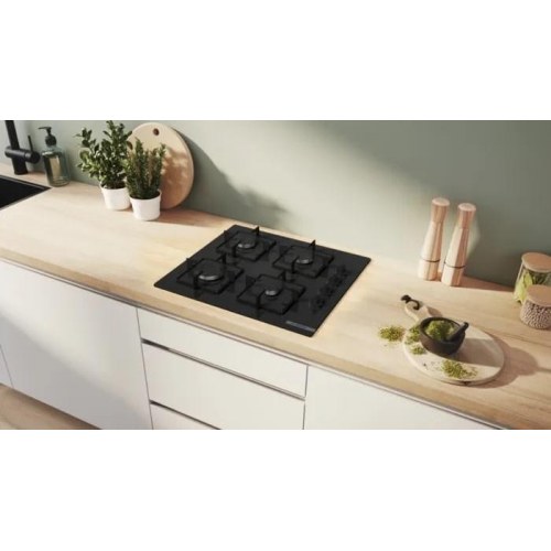 Gas kogeplade Bosch POH6B6K30, 60 cm, sort glas