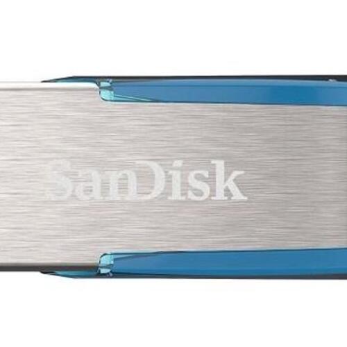 USB stik SanDisk Ultra Flair 64 GB – USB-A 3.2 Gen 1, blå/sølv