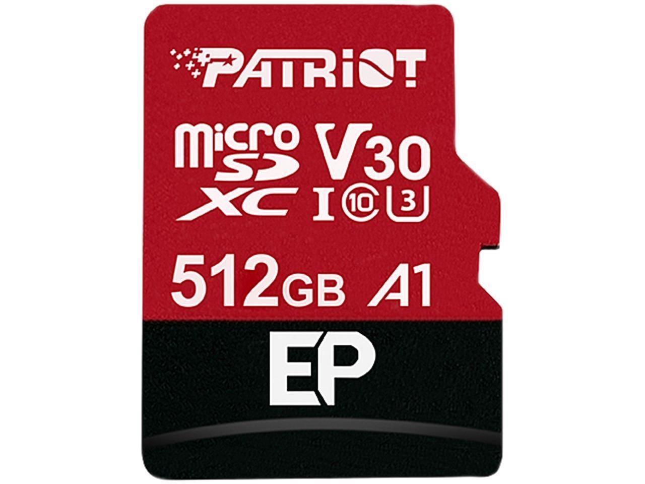 MicroSDXC hukommelseskort 512 GB - Patriot Memory EP, Class 10 U3 V30 A1 billede