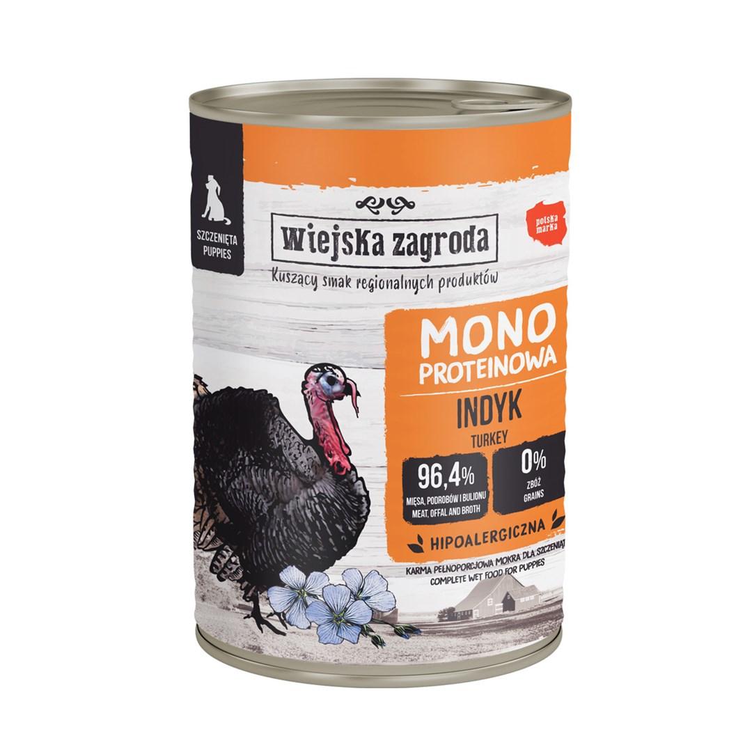 Hundefoder vådfoder – Wiejska Zagroda Puppies Monoprotein Kalkun 400 g