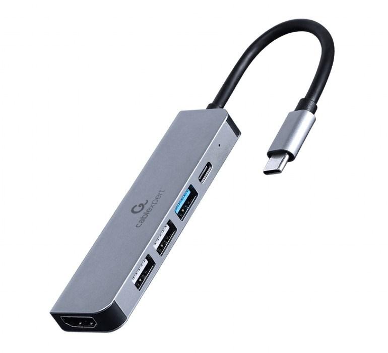 USB-C multiport adapter 5-i-1 - Gembird (Hub + HDMI + PD) billede