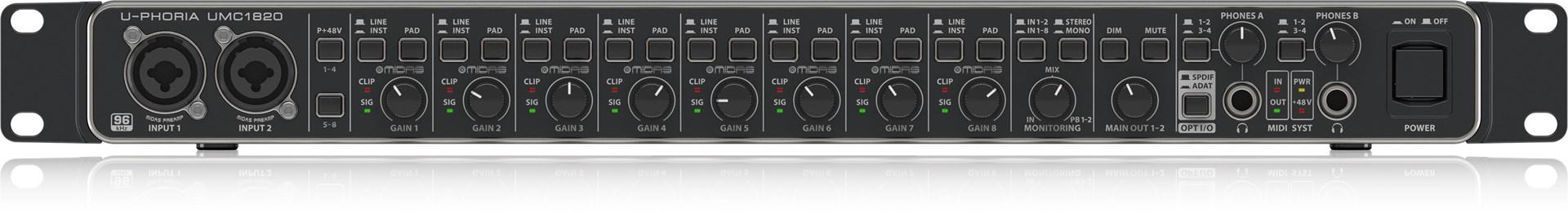 USB lydkort Behringer U-Phoria UMC1820 – 18 ind/20 ud, rack