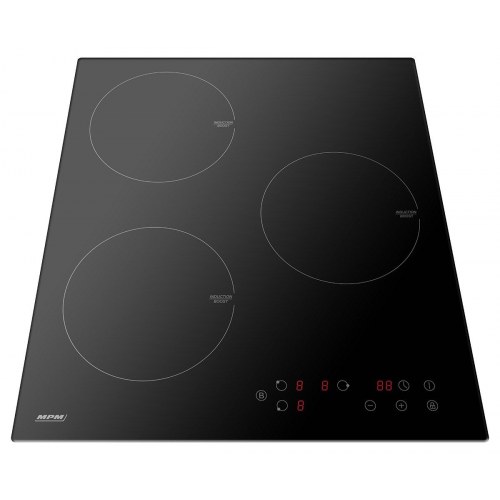 Induktionskogeplade MPM 45 cm - 3 zoner, touch, timer