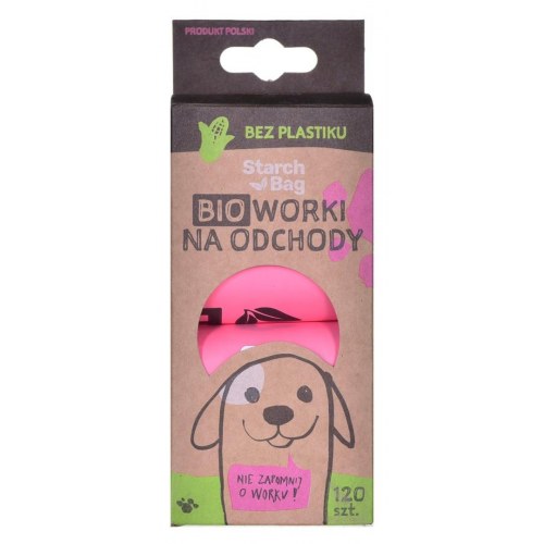 Hundeposer – Starch Bag, bionedbrydelige, pink (8 x 15)