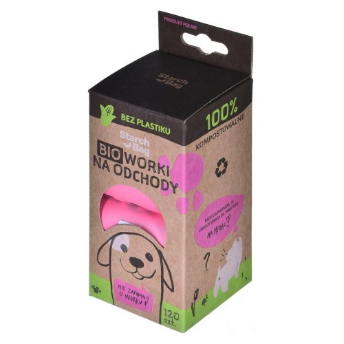 Hundeposer – Starch Bag, bionedbrydelige, pink (8 x 15)