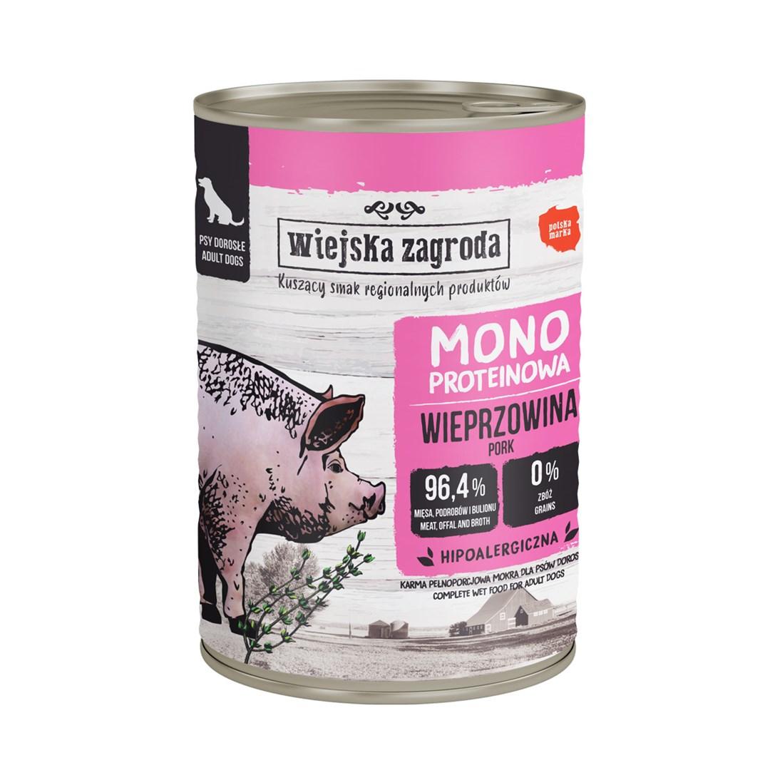 Hundefoder vådfoder – wiejska zagroda Mono-Protein Svinekød 400 g