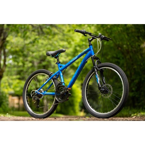 Mountainbike Huffy Extent 24" - blå, til børn 8-11 år
