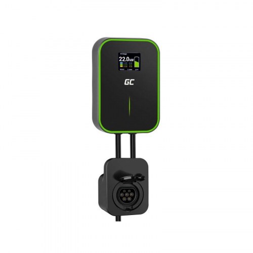 Ladestander til elbil Green Cell Wallbox 22 kW med stik og RFID