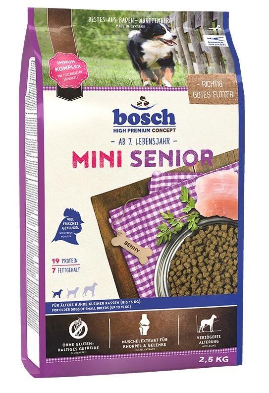 Hundefoder tørfoder Bosch Mini Senior – 2,5 kg