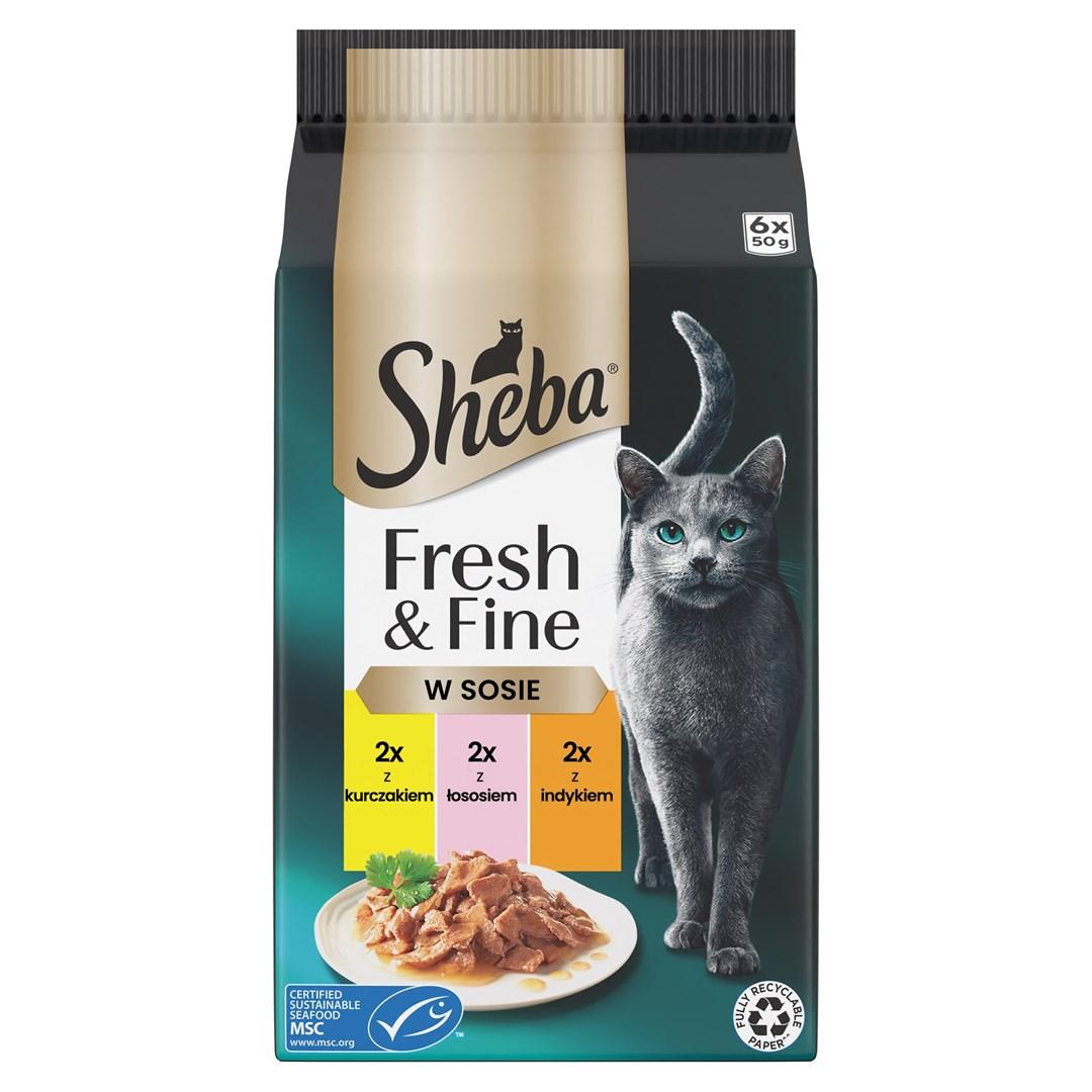 Vådfoder til kat – Sheba Fresh & Fine i sovs, 6 x 50 g