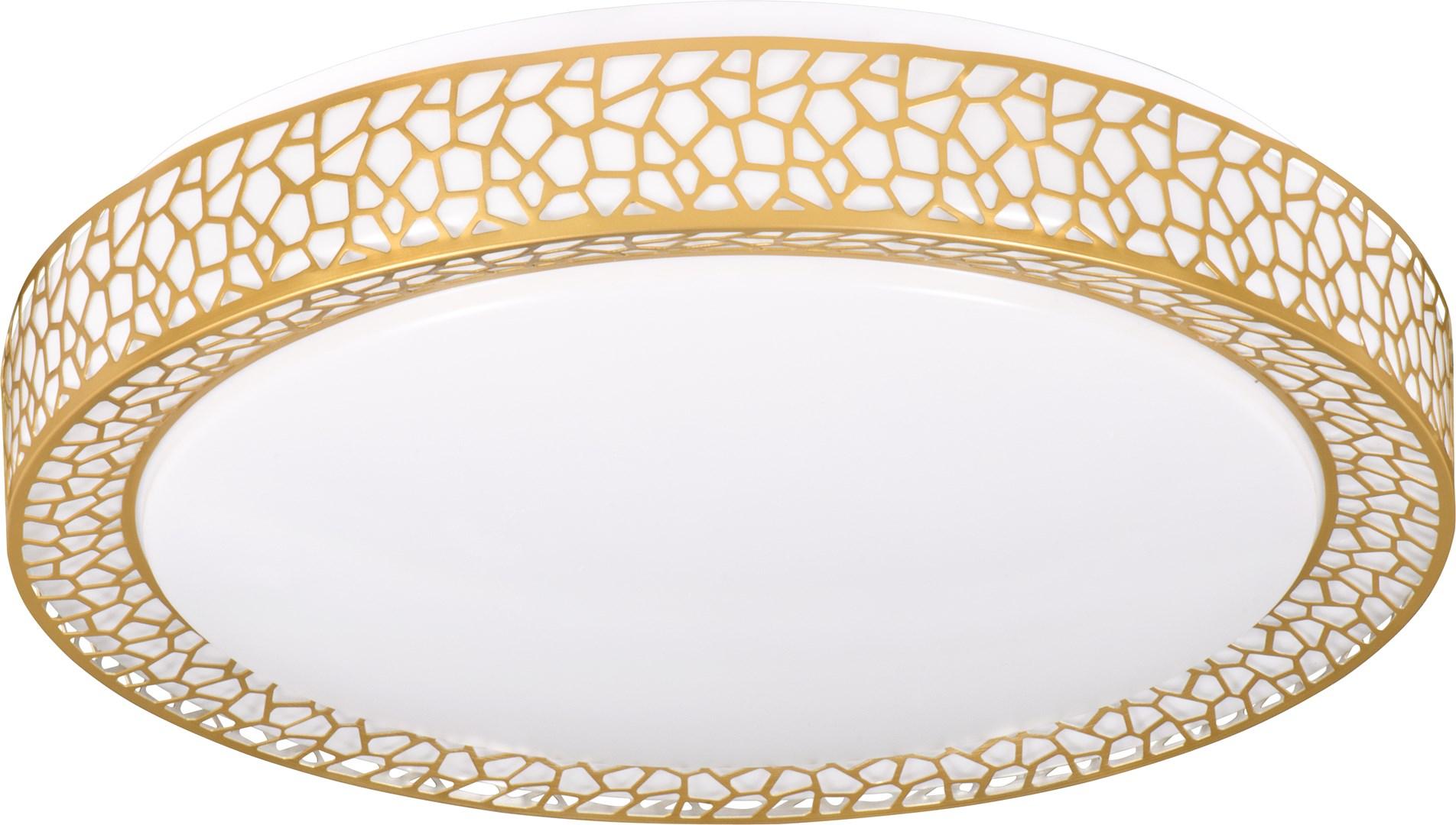 Loftplafond LED Activejet BONI 23 W – hvid/guld, rund