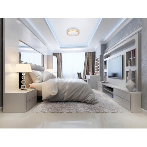 Loftplafond LED Activejet BONI 23 W – hvid/guld, rund