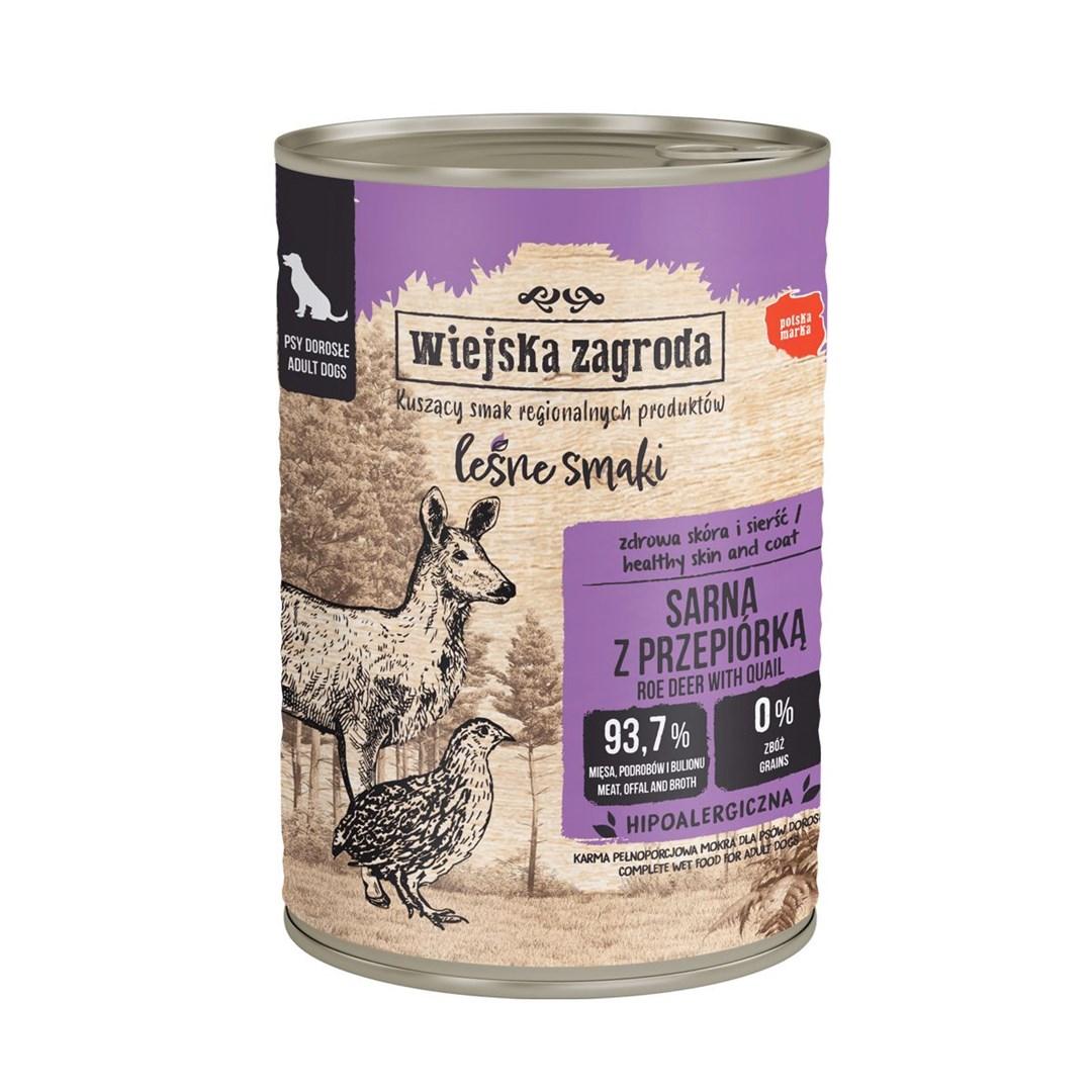 Hundefoder vådfoder – wiejska zagroda Forest Flavours rådyr med vagtel 400 g