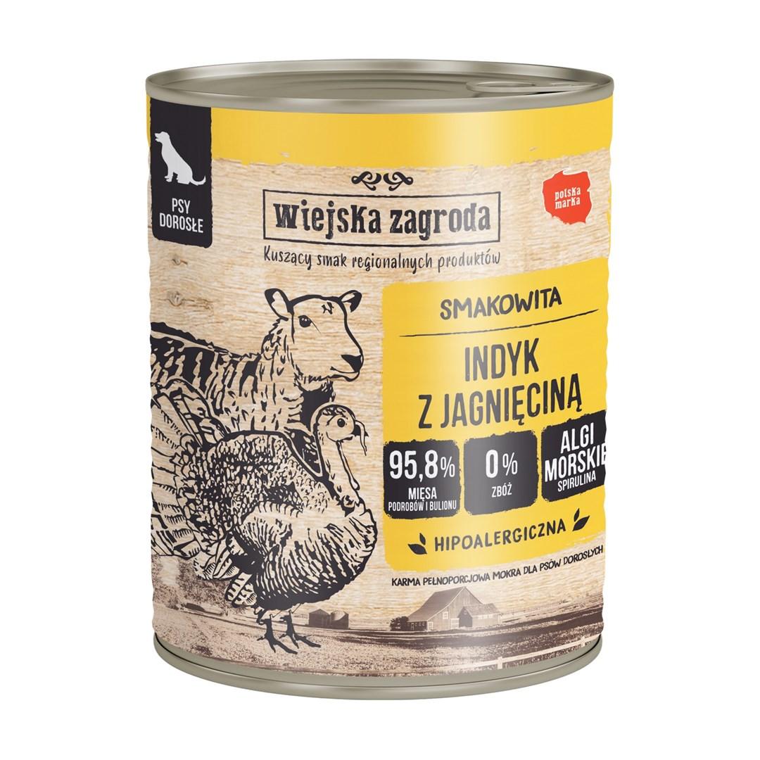 Hundefoder vådfoder wiejska zagroda kalkun med lam 800 g