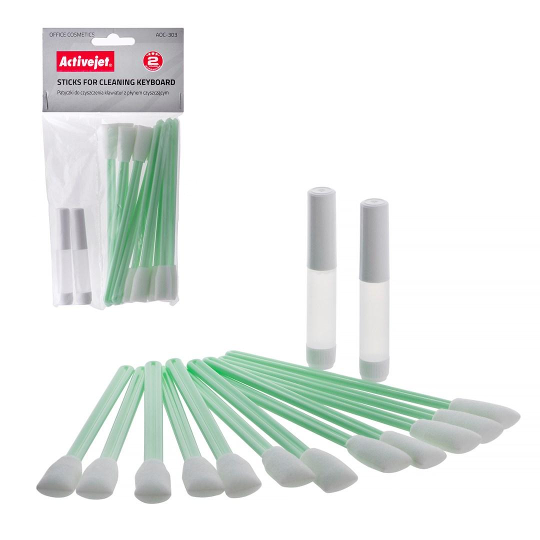 Rensepinde til tastatur – Activejet AOC-303, 12 stk. med væske
