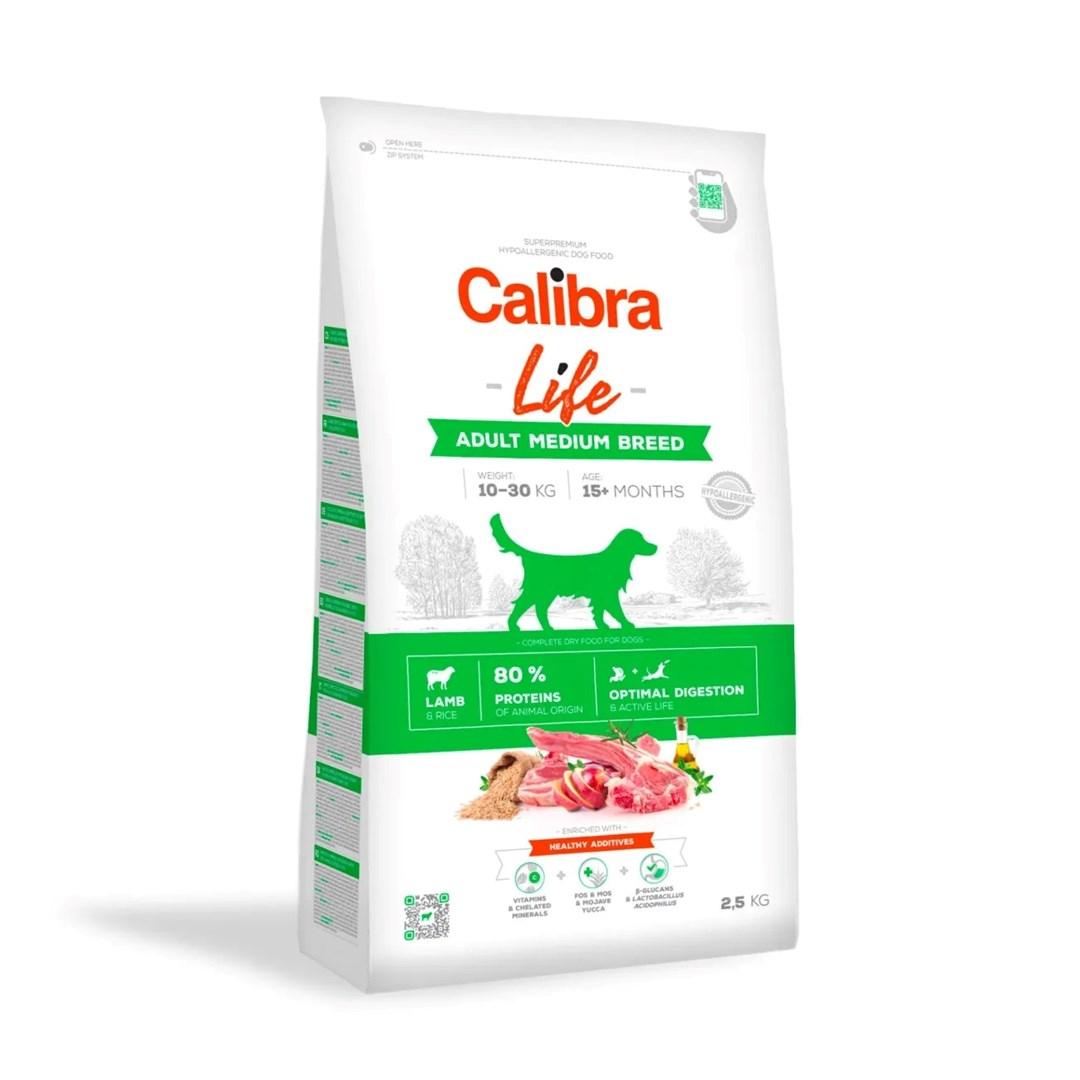 Hundefoder tørfoder Calibra Life Adult Medium med lam 2,5 kg