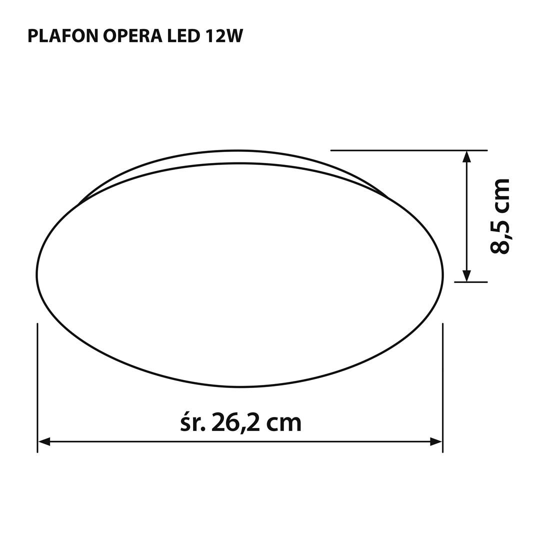 Loftplafond LED Activejet Opera 12 W, 26,2 cm, neutral hvid