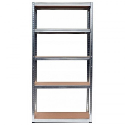 Reol til opbevaring – Topeshop G9030, galvaniseret stål og MDF, 180×90×30 cm, 5 hylder