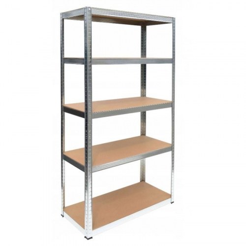 Reol til opbevaring – Topeshop G9030, galvaniseret stål og MDF, 180×90×30 cm, 5 hylder