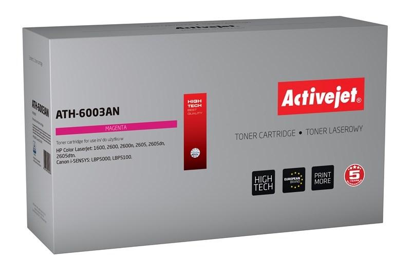 Toner til laserprinter Activejet ATH-6003AN - magenta, kompatibel med HP 124A Q6003A / Canon CRG-707M, 2.000 sider