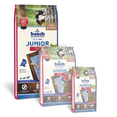 Hundefoder til hvalp – Bosch Junior med lam & ris, 15 kg