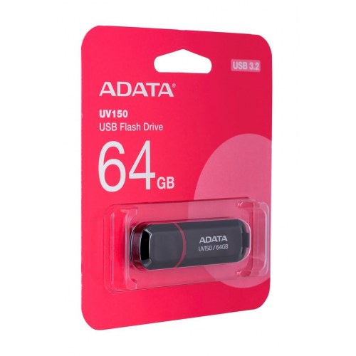 USB stik 64 GB ADATA UV150 – USB 3.2 Gen 1, sort
